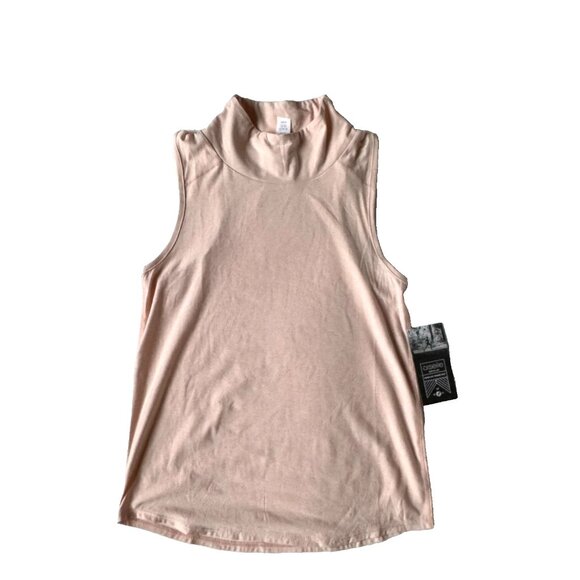 Oiselle Womens 2 Tank Top LIght Lux Mock Neck Rose pink White NEW NWT 205120 - Picture 1 of 7